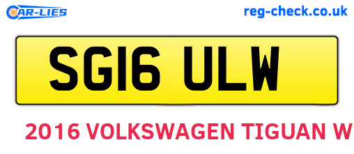 SG16ULW are the vehicle registration plates.