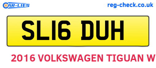 SL16DUH are the vehicle registration plates.