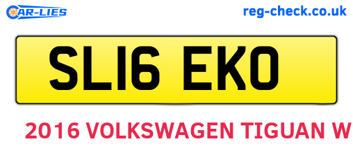 SL16EKO are the vehicle registration plates.