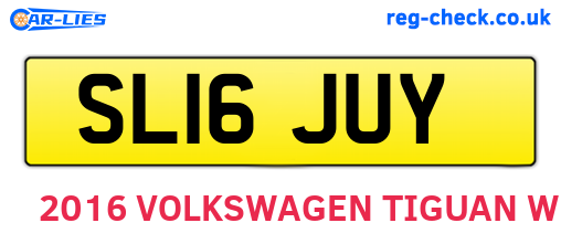SL16JUY are the vehicle registration plates.