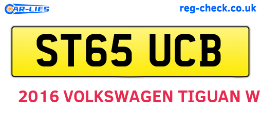 ST65UCB are the vehicle registration plates.