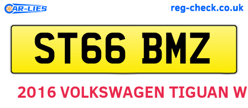 ST66BMZ are the vehicle registration plates.