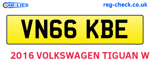 VN66KBE are the vehicle registration plates.