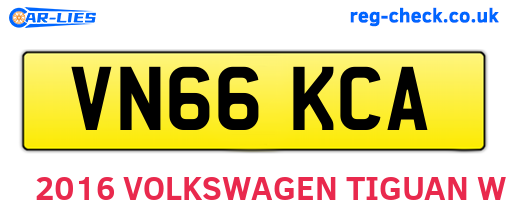 VN66KCA are the vehicle registration plates.