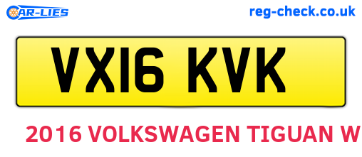 VX16KVK are the vehicle registration plates.