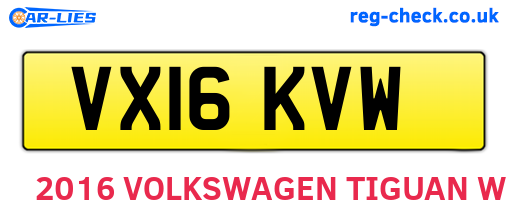 VX16KVW are the vehicle registration plates.