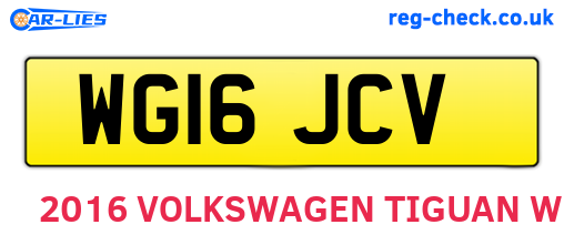 WG16JCV are the vehicle registration plates.