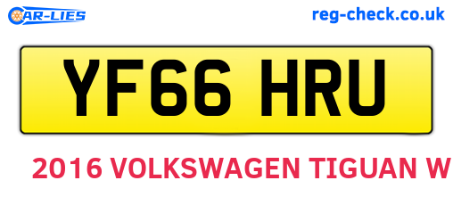 YF66HRU are the vehicle registration plates.
