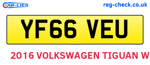 YF66VEU are the vehicle registration plates.