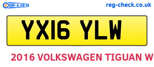 YX16YLW are the vehicle registration plates.