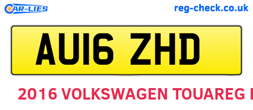 AU16ZHD are the vehicle registration plates.