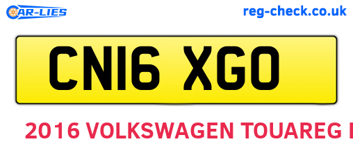 CN16XGO are the vehicle registration plates.