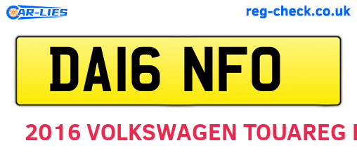DA16NFO are the vehicle registration plates.