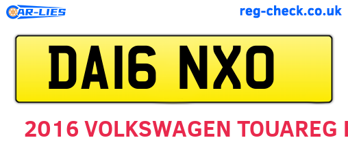 DA16NXO are the vehicle registration plates.