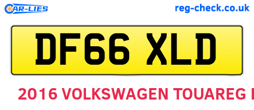 DF66XLD are the vehicle registration plates.