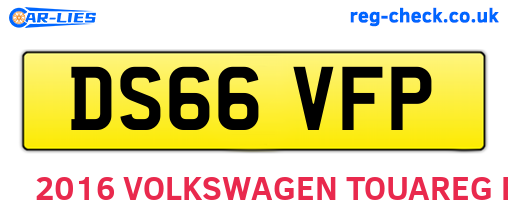 DS66VFP are the vehicle registration plates.