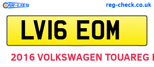 LV16EOM are the vehicle registration plates.