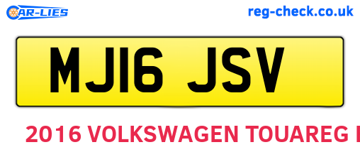 MJ16JSV are the vehicle registration plates.