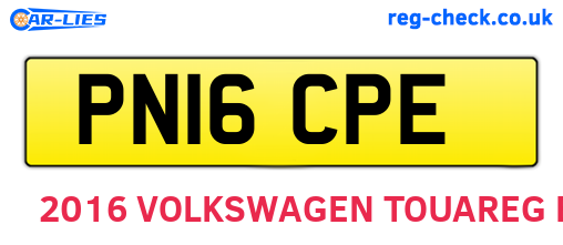 PN16CPE are the vehicle registration plates.