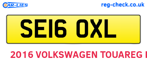 SE16OXL are the vehicle registration plates.