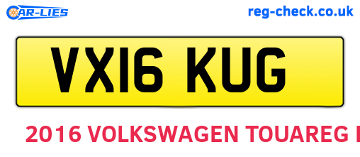 VX16KUG are the vehicle registration plates.