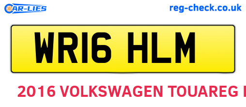 WR16HLM are the vehicle registration plates.