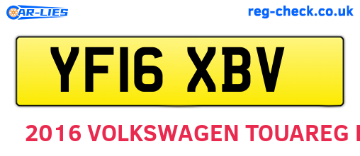 YF16XBV are the vehicle registration plates.