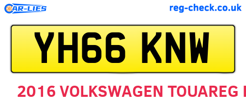 YH66KNW are the vehicle registration plates.