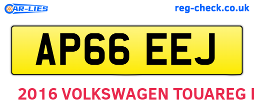 AP66EEJ are the vehicle registration plates.