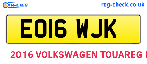 EO16WJK are the vehicle registration plates.