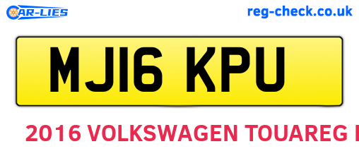 MJ16KPU are the vehicle registration plates.