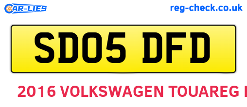 SD05DFD are the vehicle registration plates.