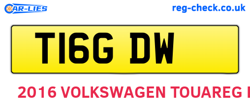 T16GDW are the vehicle registration plates.