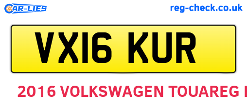 VX16KUR are the vehicle registration plates.