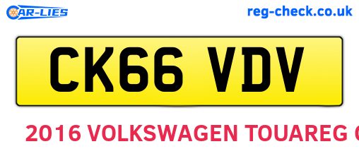 CK66VDV are the vehicle registration plates.