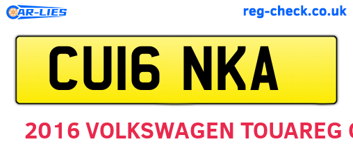 CU16NKA are the vehicle registration plates.