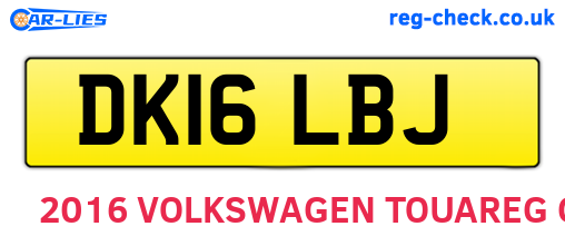 DK16LBJ are the vehicle registration plates.