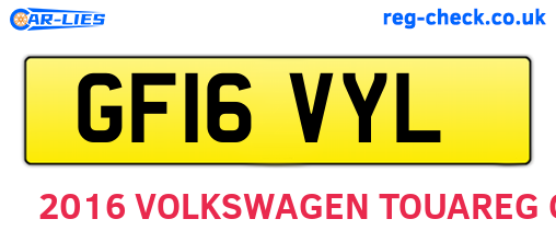 GF16VYL are the vehicle registration plates.