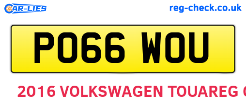 PO66WOU are the vehicle registration plates.