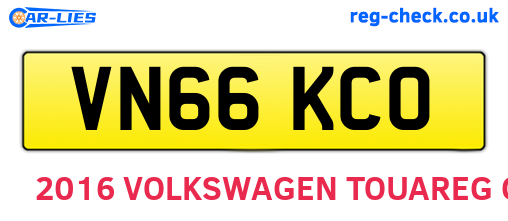 VN66KCO are the vehicle registration plates.