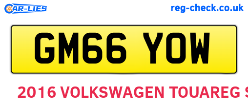 GM66YOW are the vehicle registration plates.