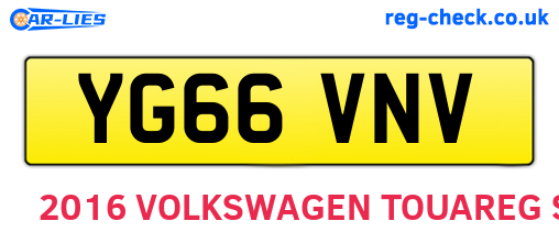 YG66VNV are the vehicle registration plates.