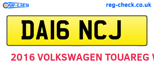 DA16NCJ are the vehicle registration plates.