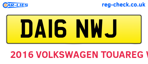 DA16NWJ are the vehicle registration plates.