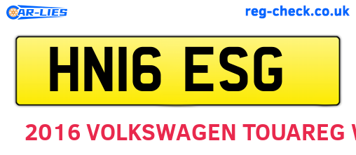 HN16ESG are the vehicle registration plates.
