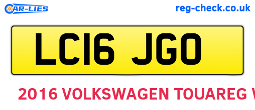 LC16JGO are the vehicle registration plates.