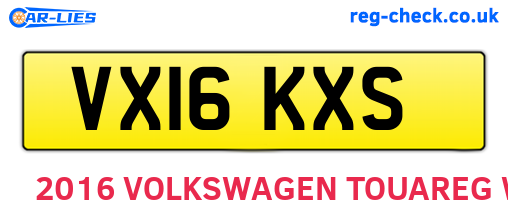 VX16KXS are the vehicle registration plates.