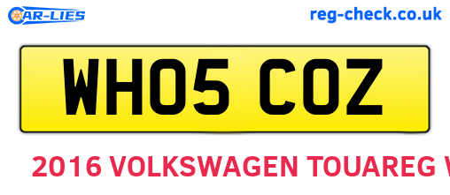 WH05COZ are the vehicle registration plates.