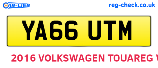 YA66UTM are the vehicle registration plates.