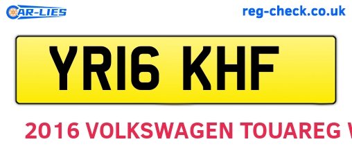 YR16KHF are the vehicle registration plates.